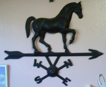 Cast Metal Weathervane Wall Plaque